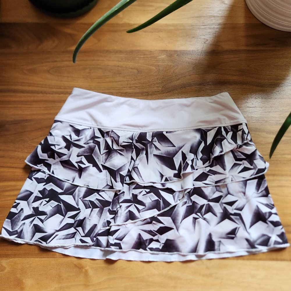 Fila Ruffled Black and White Tennis Skirt Sz M